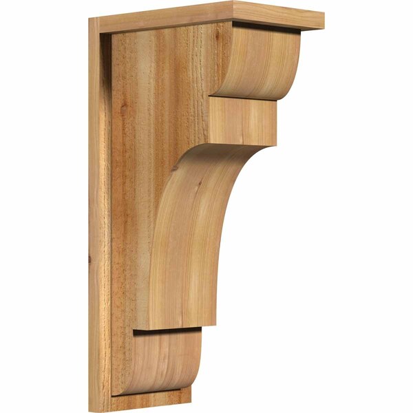 Ekena Millwork New Brighton Rough Sawn Corbel w/Backplate, Western Red Cedar, 8"W x 12"D x 24"H COR08X12X24NEB01RWR - main